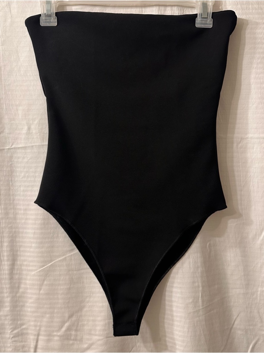 Zara Women's Black Strapless Tube Top Bodysuit Sculpt Fabric Size Medium 28 NWT
